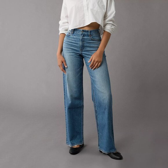 American Eagle Outfitters Denim - AE Strigid Curvy Super High-Waisted Baggy Straight Jean